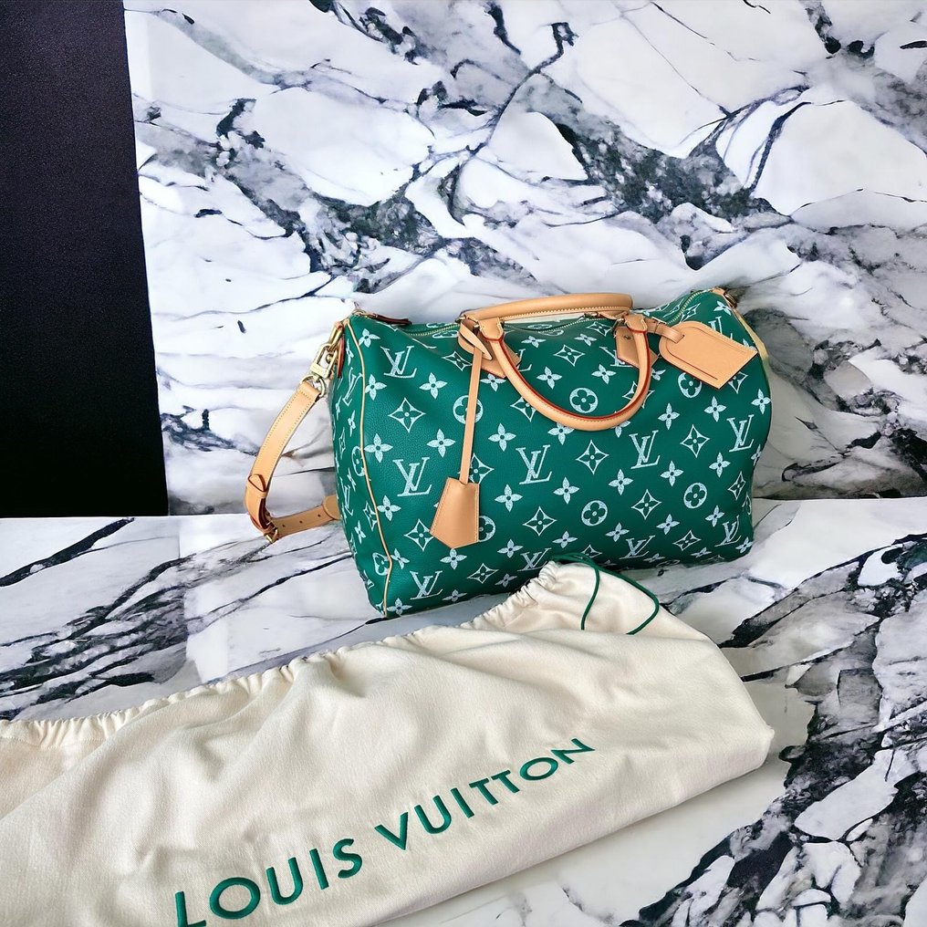 Louis Vuitton - Louis Vuitton x Pharrell Williams Speedy P9 Bandoulière 50 Green - Bolso duffle de lona #3.2