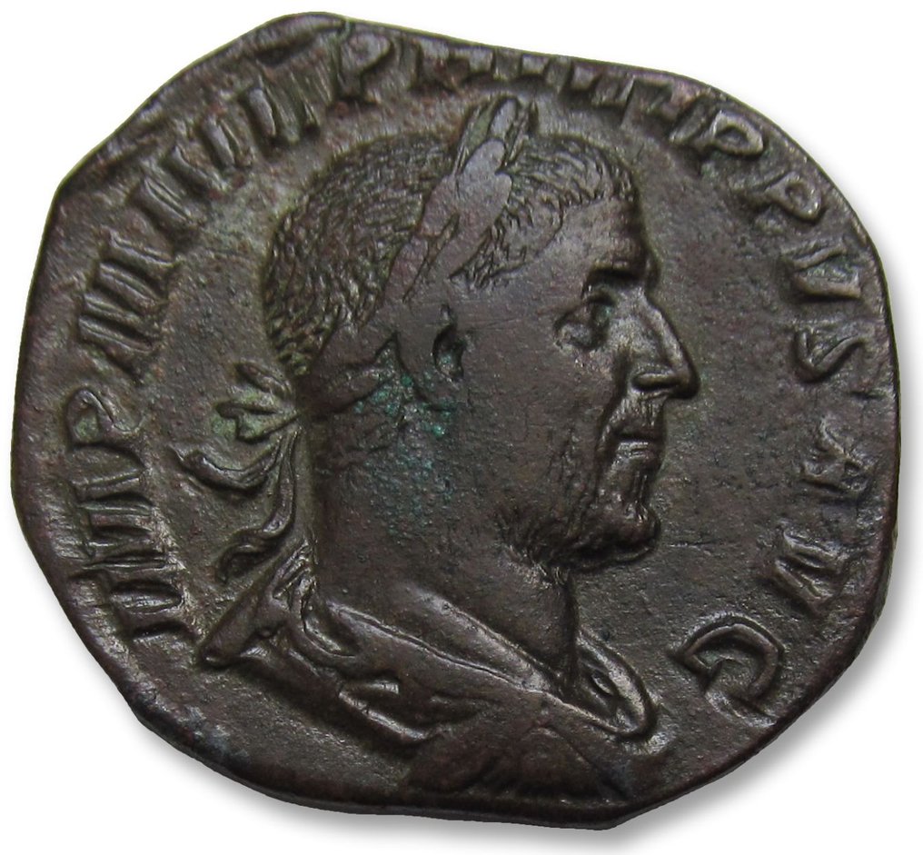 Romerska riket. Philip I (AD 244-249). Sestertius Rome mint circa 246 A.D. - ANNONA AVG - #1.1