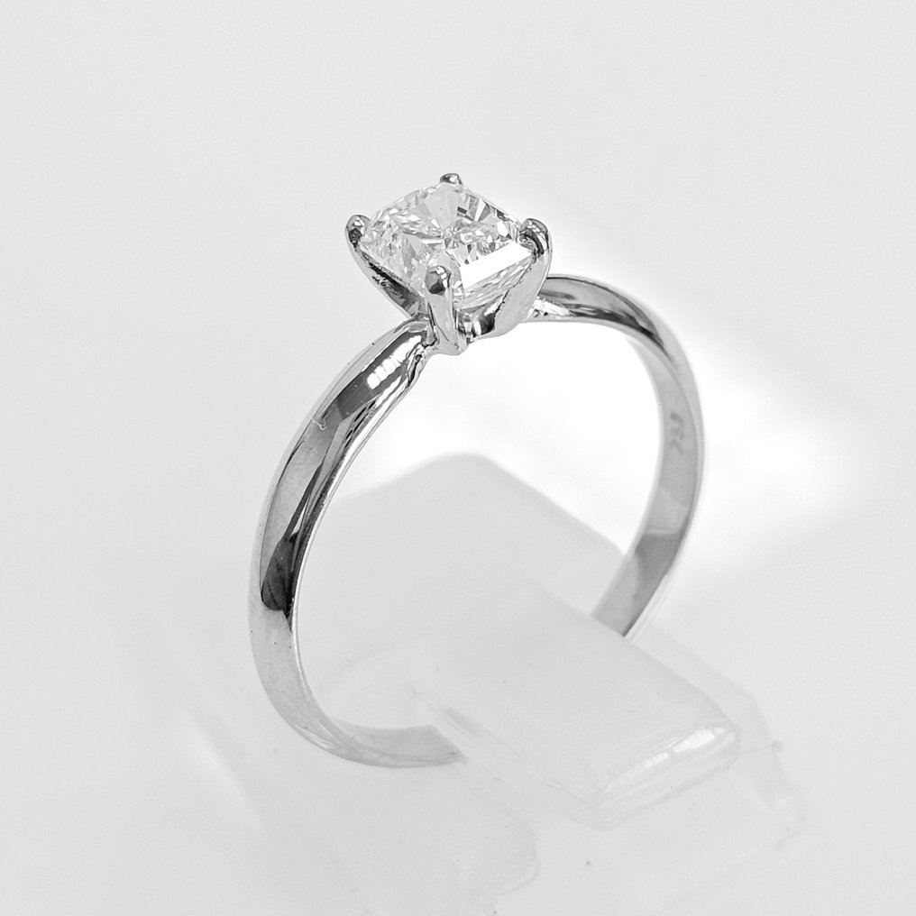 订婚戒指 - 18K包金 白金 -  1.00ct. tw. 钻石  (天然) #1.2