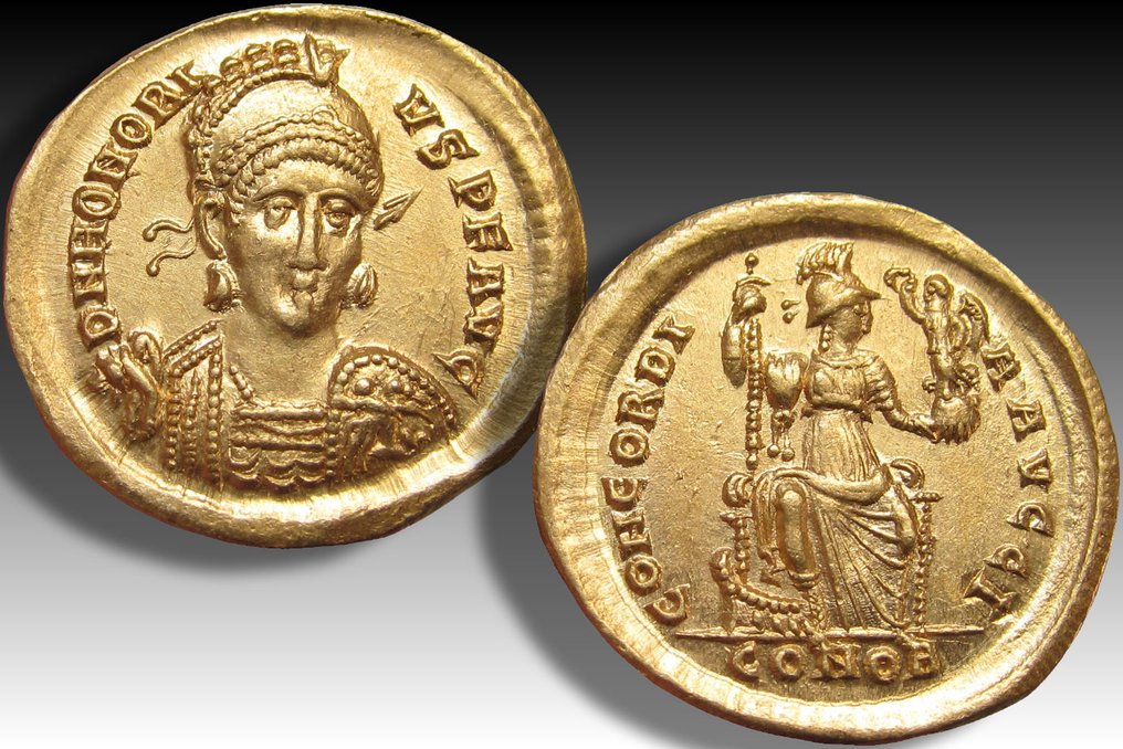 Império Romano. Honório (393-423 d.C.). Solidus Constantinople mint, 10th officina (I) 395-402 A.D. #2.1