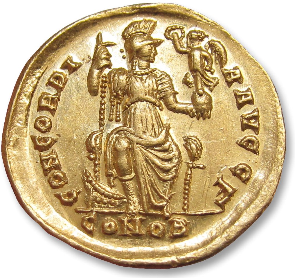 Romerska riket. Honorius (AD 393-423). Solidus Constantinople mint, 3rd officina (Γ) 395-402 A.D. #1.2