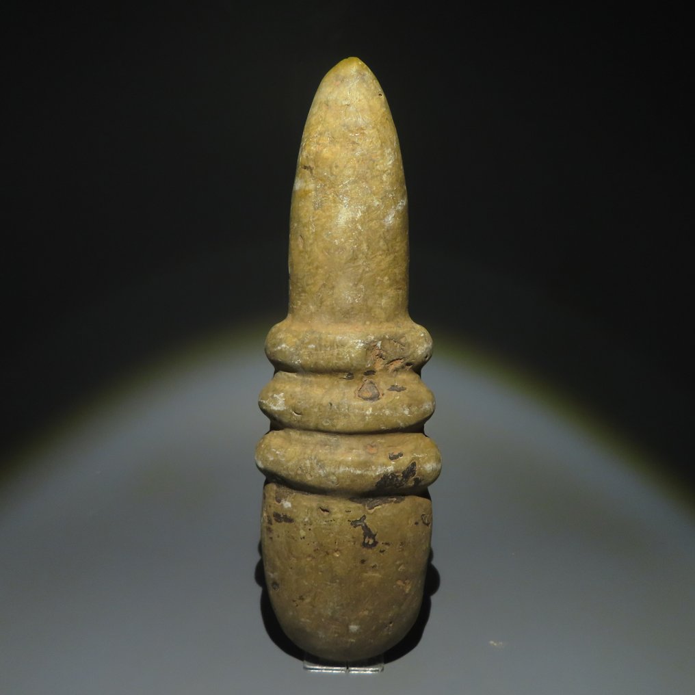 Neoliittinen Kivi Työkalu. 3000-1500 eaa. 31 cm L. Espanjan tuontiluvalla.  (Ei pohjahintaa) #1.1