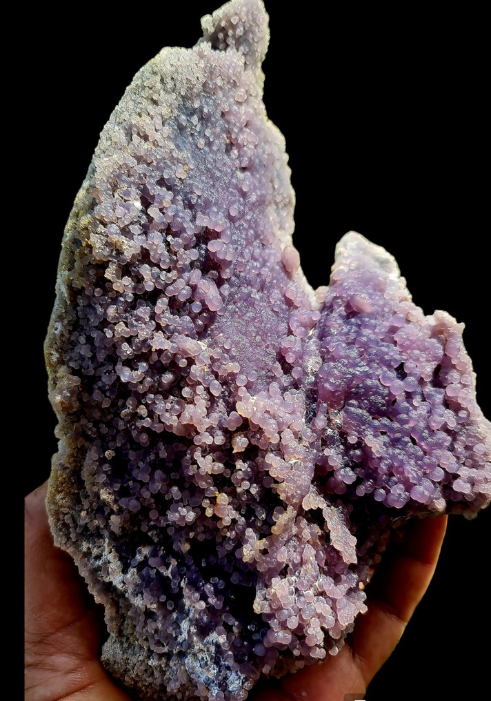 Hämmästyttävä violetti Grape Chalcedony Akaatti Kristalli välimassassa - Korkeus: 24 cm - Leveys: 15 cm- 1166 g - (1) #1.1