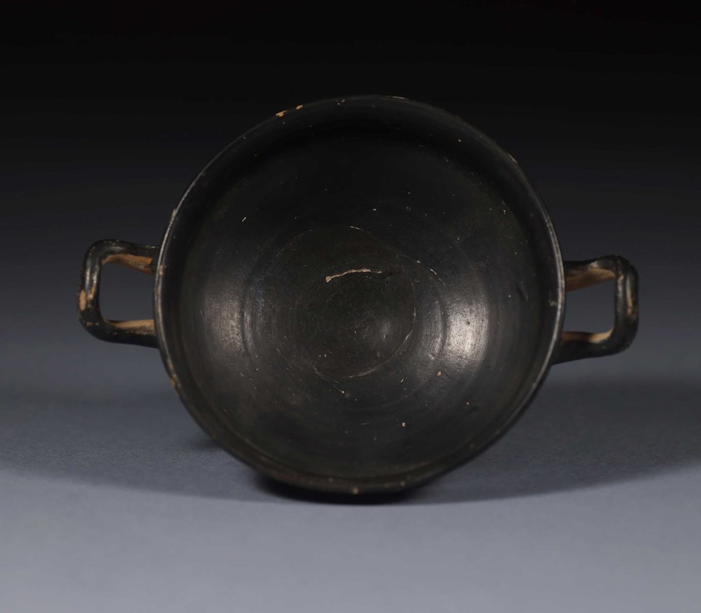 古希臘，邁錫尼 閣樓 Kylix 釉面器皿。20 釐米寬 #2.2