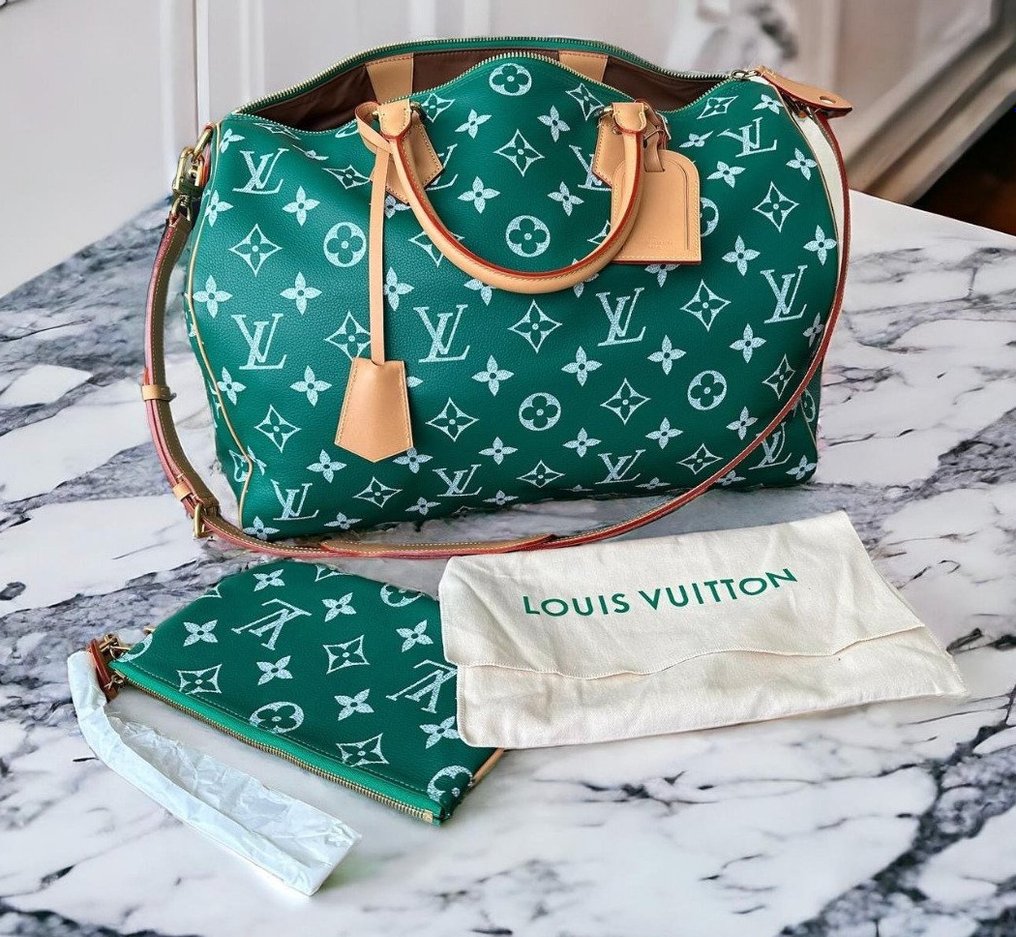 Louis Vuitton - Louis Vuitton x Pharrell Williams Speedy P9 Bandoulière 50 Green - Bolso duffle de lona #1.1