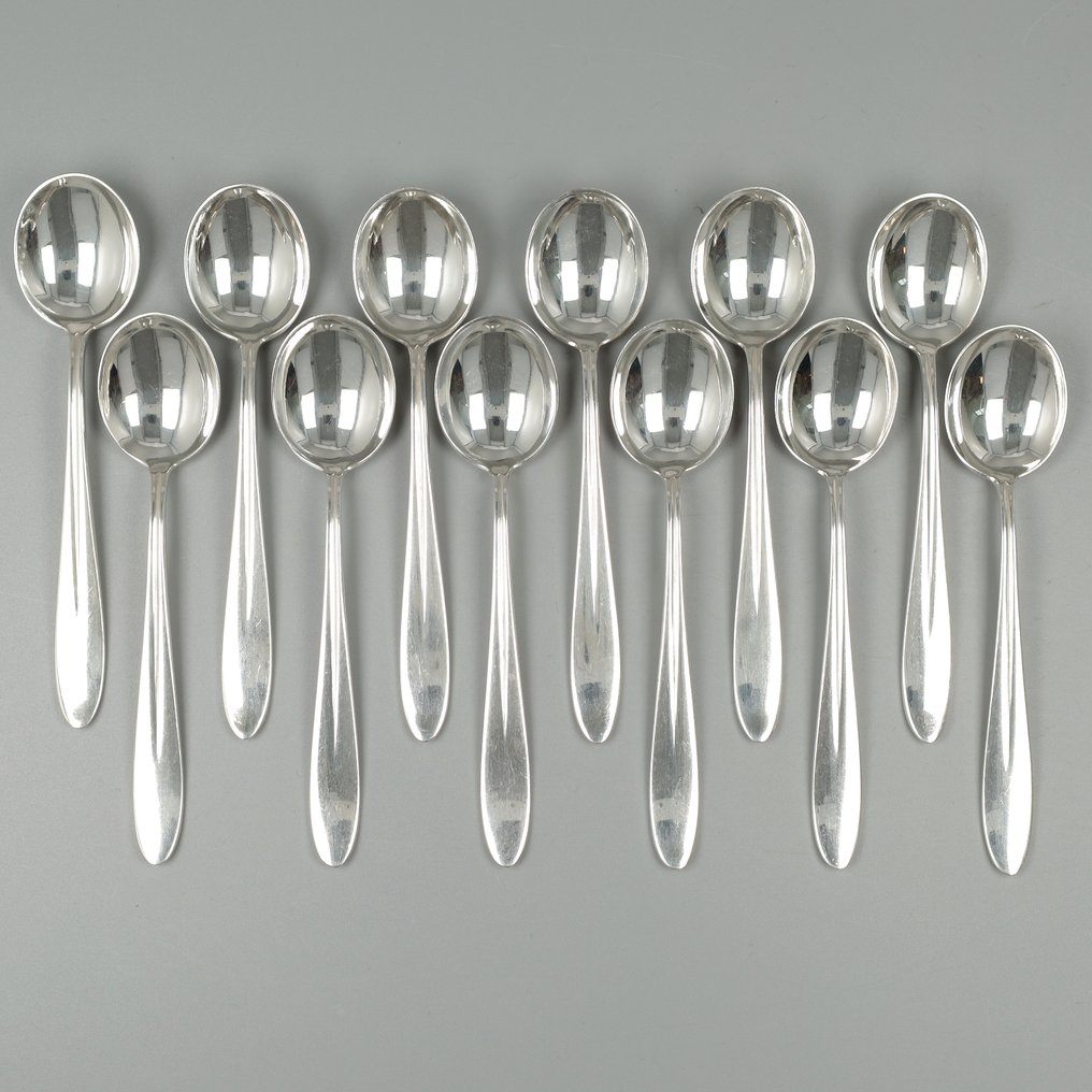 Gustav Beran. Model 400. Thee / - Coffee spoon (12) - .835 silver #1.1