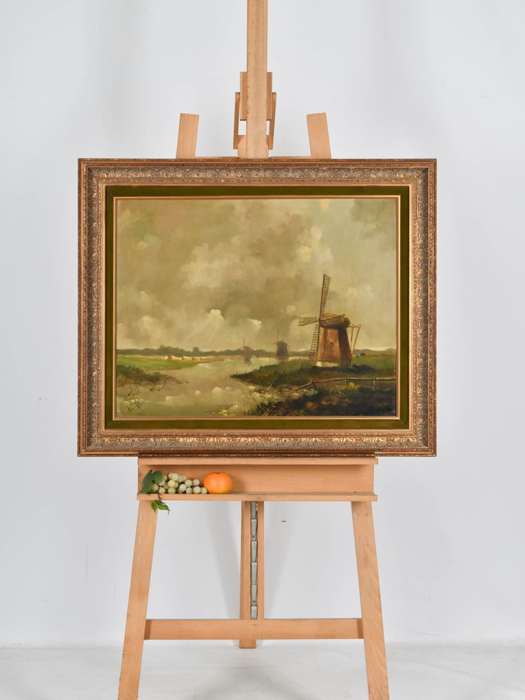 Willem Cornelis Rip (1856-1922) - Dutch Windmills in the Polder #2.1