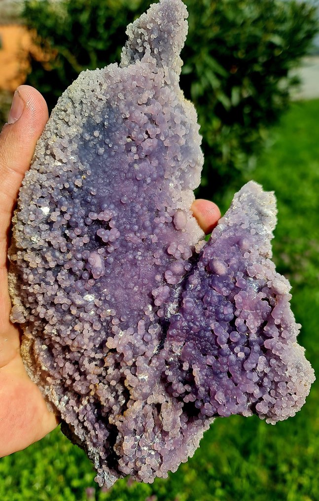 令人驚嘆的紫葡萄玉髓瑪瑙 水晶在矩陣上 - 高度: 24 cm - 闊度: 15 cm- 1166 g - (1) #2.1