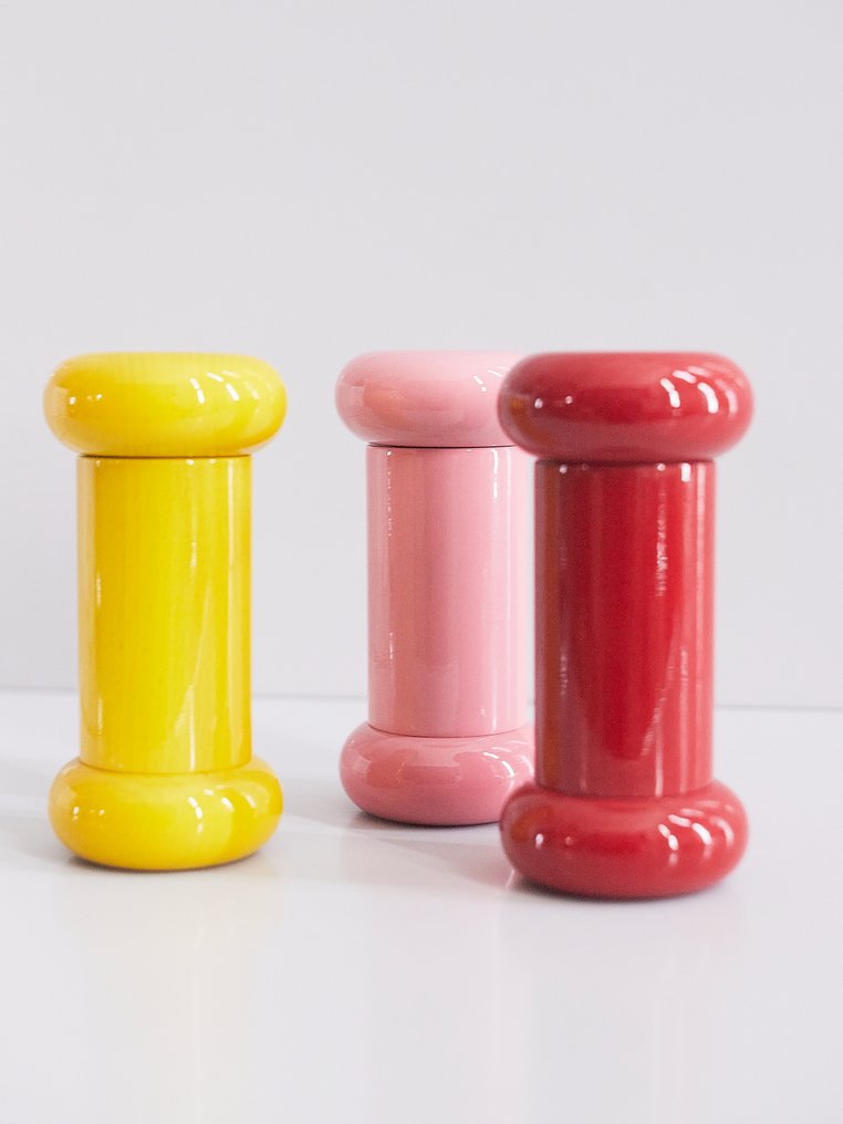 Alessi - Ettore Sottsass - Suola- ja pippurisirottimet - Twergi ES19 - Puu (Koivu) - Valitse väri #2.1