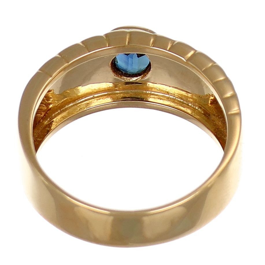 戒指 - 18 克拉 黃金 -  0.75 tw. 藍寶石  #1.2