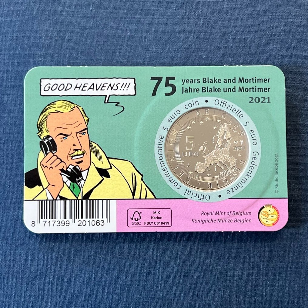 比利时. 5 Euro 2021/2023 (6 coincards)  (没有保留价) #2.1