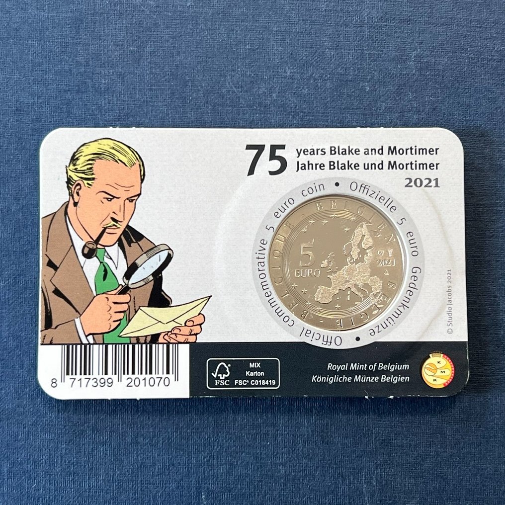 比利时. 5 Euro 2021/2023 (6 coincards)  (没有保留价) #4.3