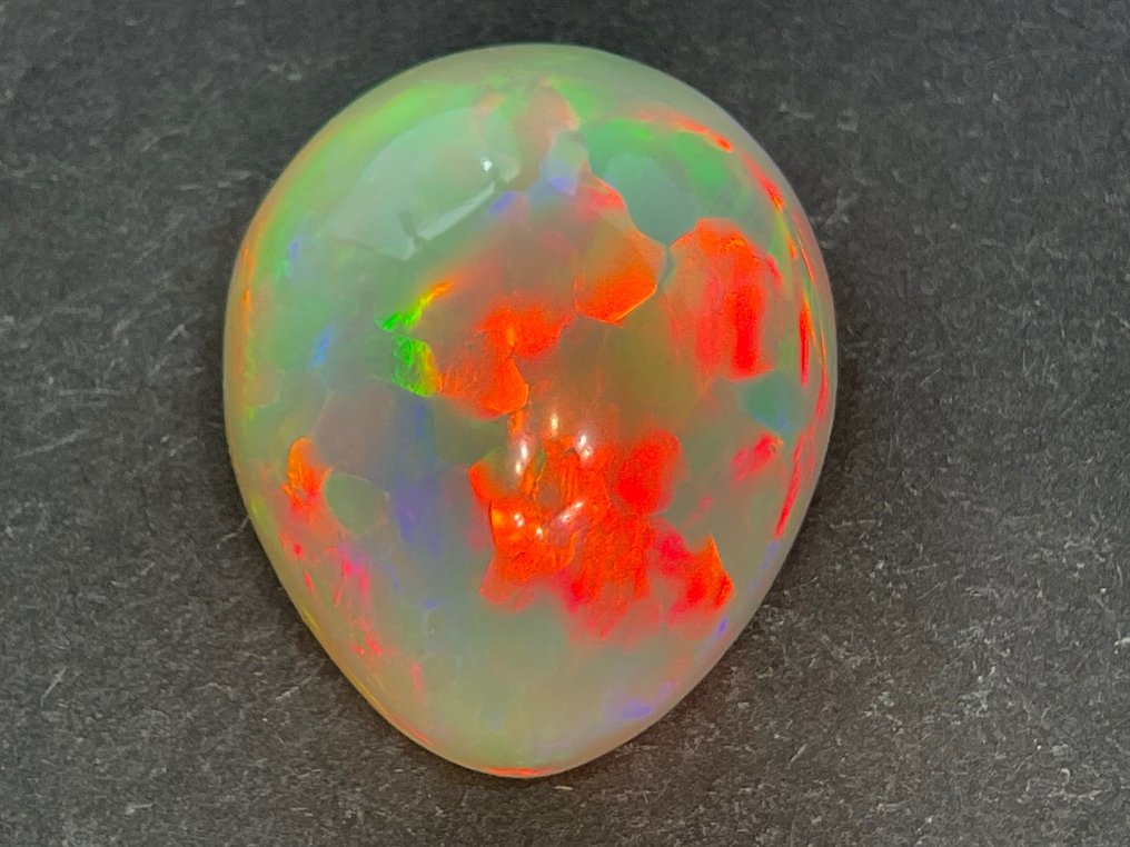 Kellertävän oranssi + värien leikki (eloisa) Hieno värilaatu + Crystal Opal - 10.53 ct #1.1
