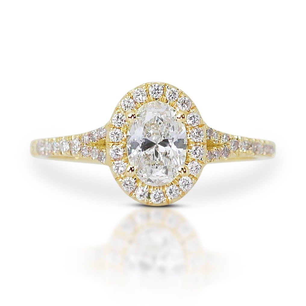 Ring - 18 kt Gelbgold -  1.04ct. tw. Diamant  (Natürlich) - Diamant #1.1