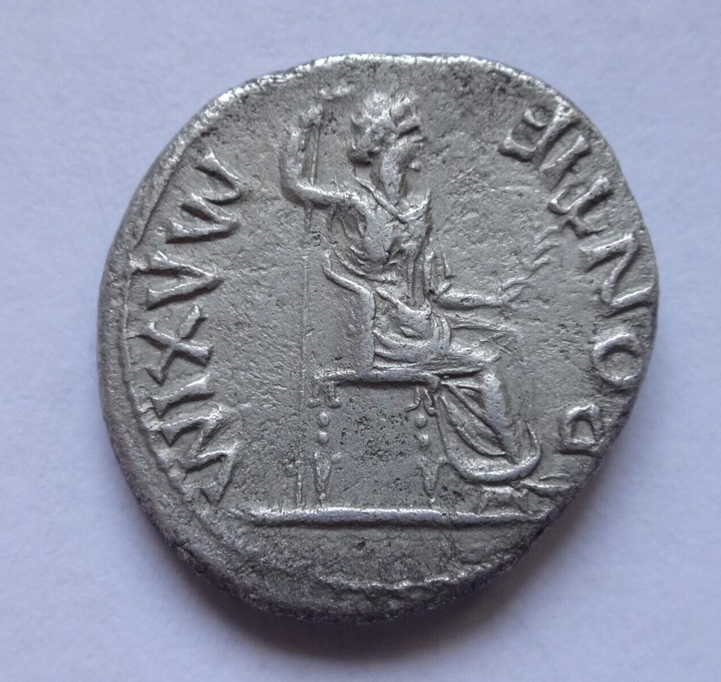 Romarriket. Tiberius. AD 14-37.  "Tribute Penny" type. Denarius Rome mint. #1.2