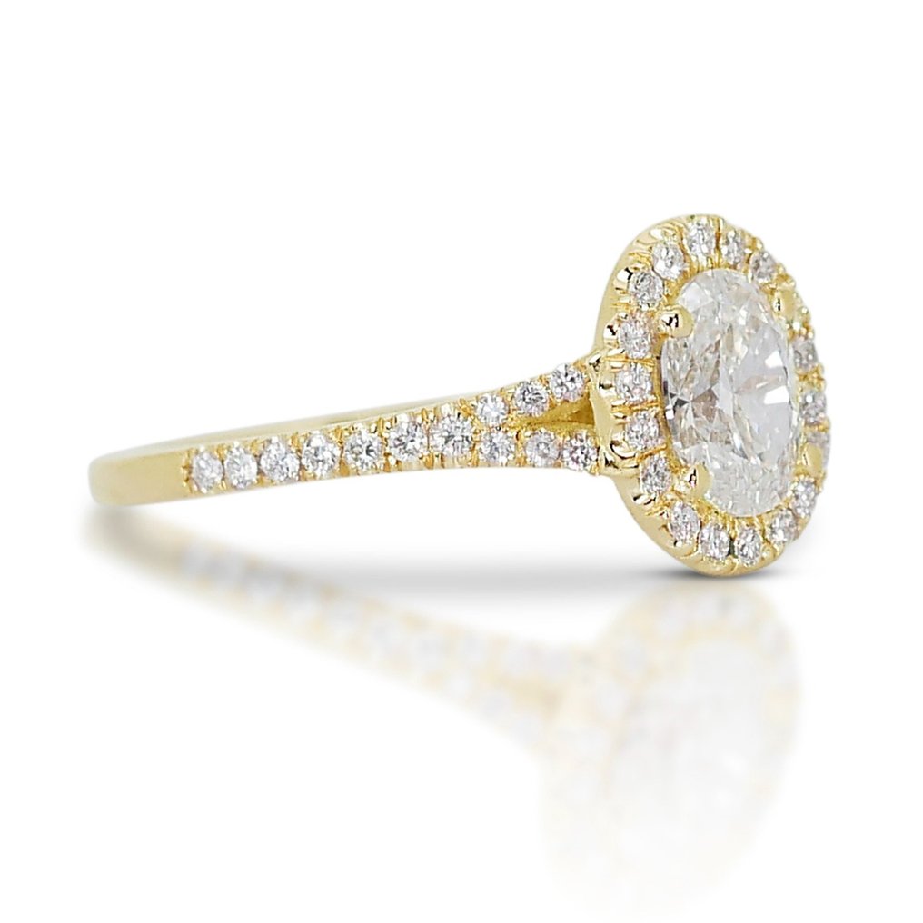 Anillo - 18 quilates Oro amarillo -  1.04 tw. Diamante  (Natural) - Diamante #1.2