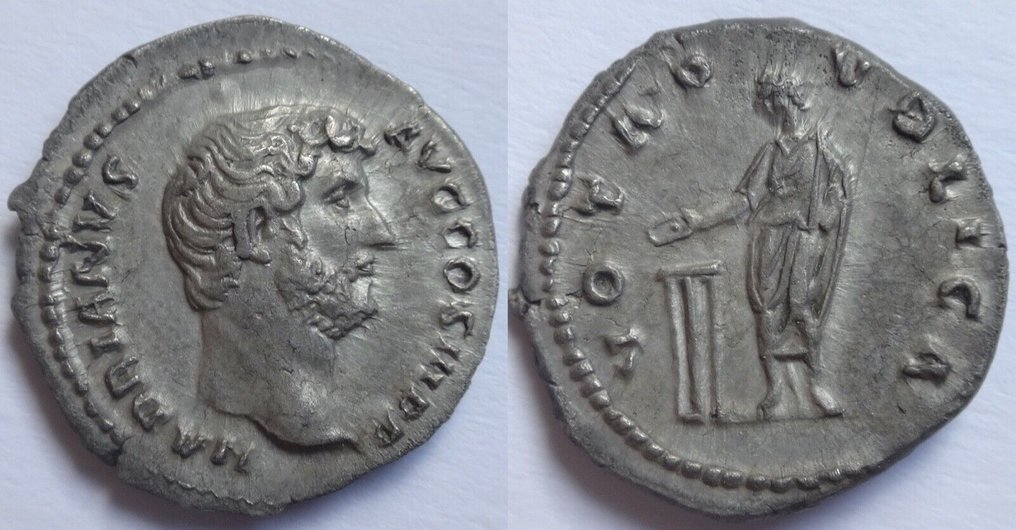 Römisches Reich. NGC AU 5/5 - 3/5 Hadrian, AD 117-138 AR. Denarius #3.1