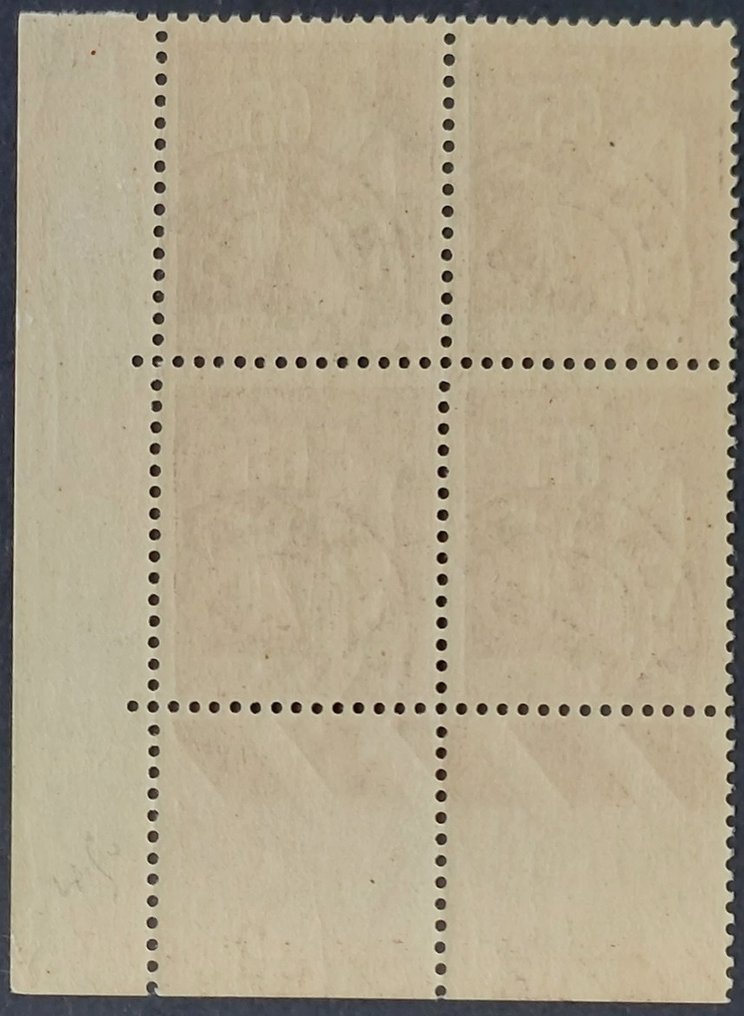Frankrijk 1933/35 - Vooraf geannuleerd, type Peace, 65 c. paarsbruin, blok van 4 gedateerde hoeken - Yvert préoblitéré 73 #1.2