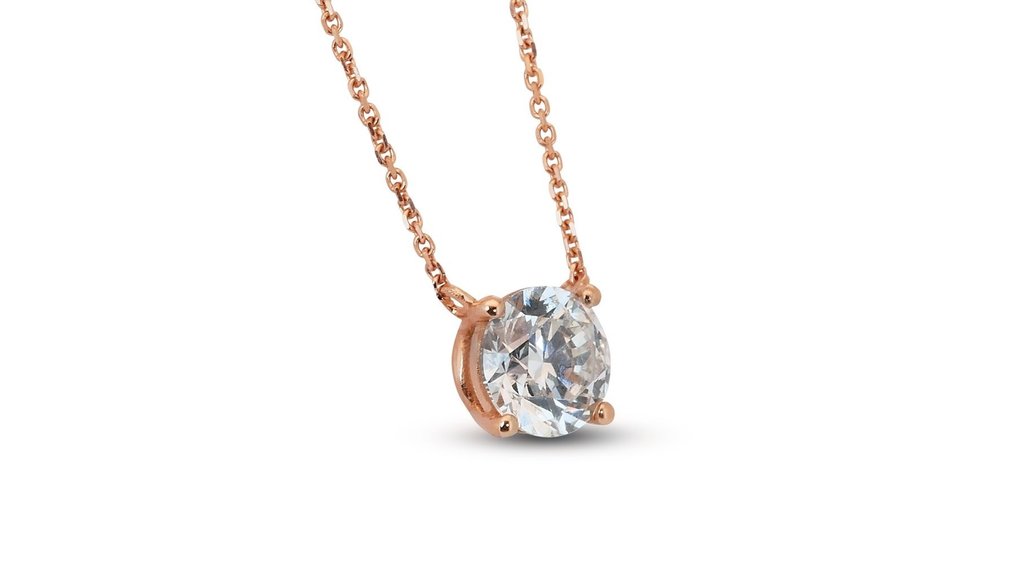 Necklace - 18 kt. Rose gold -  1.04 tw. Diamond  (Natural) #2.1