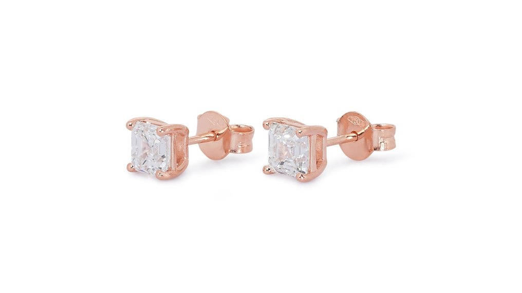 Boucles d'oreilles - 18 carats Or rose -  2.02ct. tw. Diamant  (Naturelle) #2.2