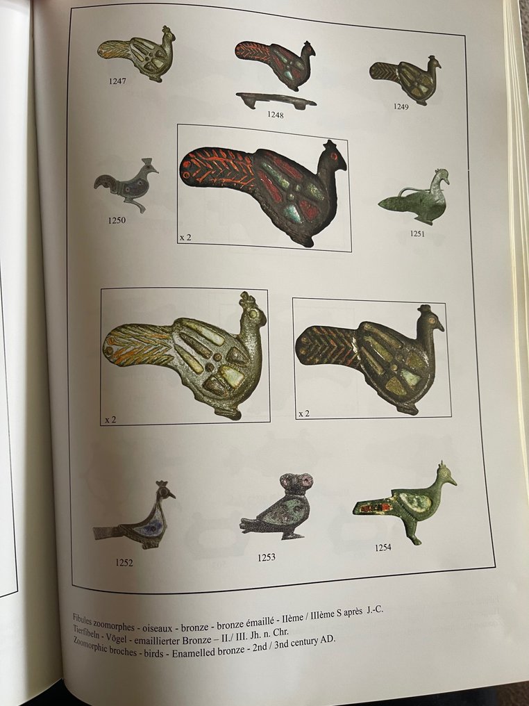 古罗马 黄铜色 动物胸针-鸟类 - 33 mm #3.2