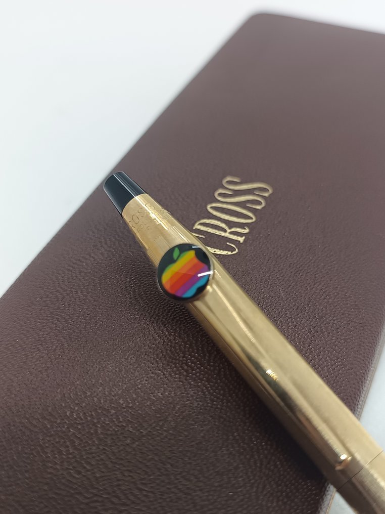 Apple Computer Rainbow Logo 10k Gold Filled Cross Pen - Macintosh - În cutia originală #1.1