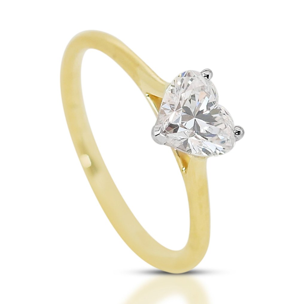 Ring - 18 kt. Yellow gold -  1.00ct. tw. Diamond  (Natural) #2.1