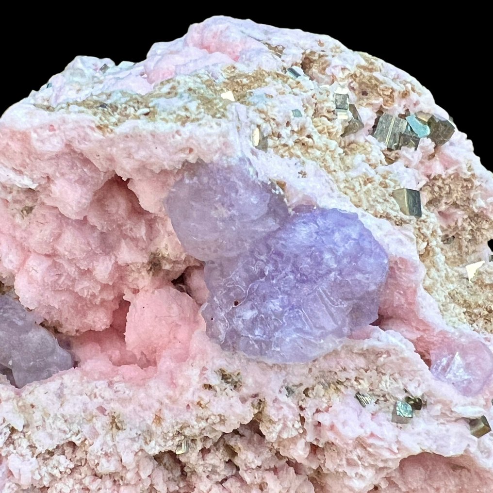 Fluorit a rodokroziton pirittel - Magasság: 7 cm - Szélesség: 5 cm- 220 g #1.1
