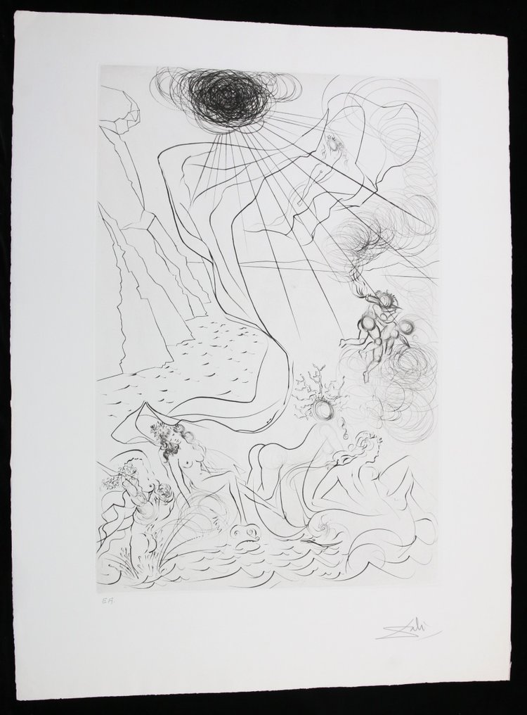 Salvador Dali (1904-1989) - Le Triomphe de Venus (Suite Mythologique Nouvelle) en noir #1.2