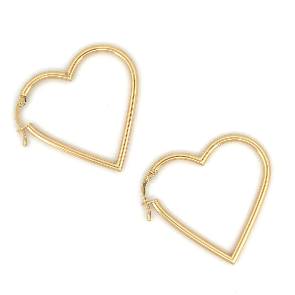 Orecchini a cuore - 2.5 g - 3 cm - 18 Kt - Earrings - 18 kt. Yellow gold #2.1