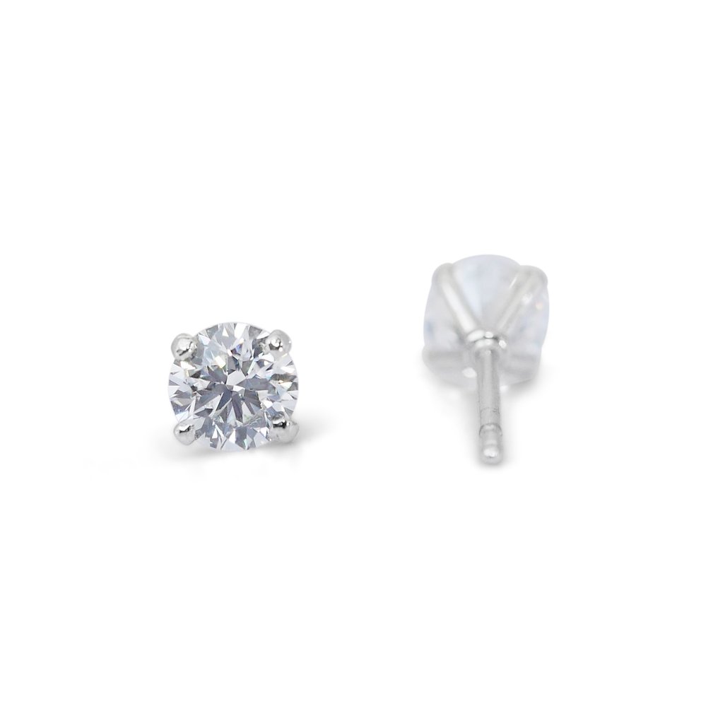 Earrings - 18 kt. White gold -  1.56ct. tw. Diamond  (Natural) #2.1