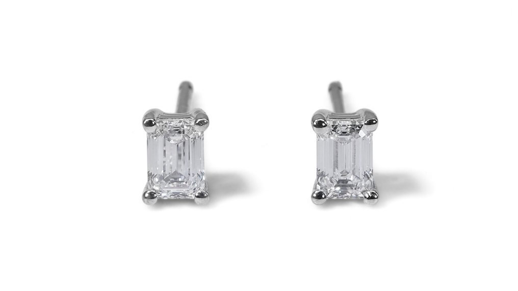 - 1.41 Total Carat Weight Diamonds - - Boucles d'oreilles - 18 carats Or blanc -  1.41 tw. Diamant  (Naturelle)  #1.1