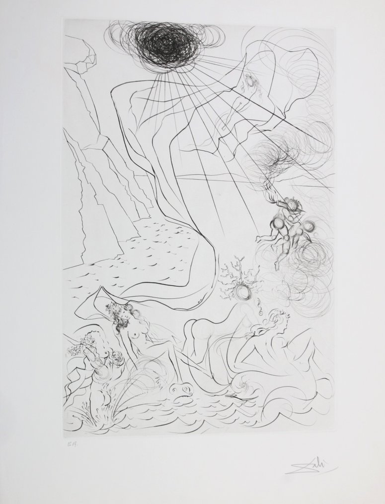 Salvador Dali (1904-1989) - Le Triomphe de Venus (Suite Mythologique Nouvelle) en noir #1.1