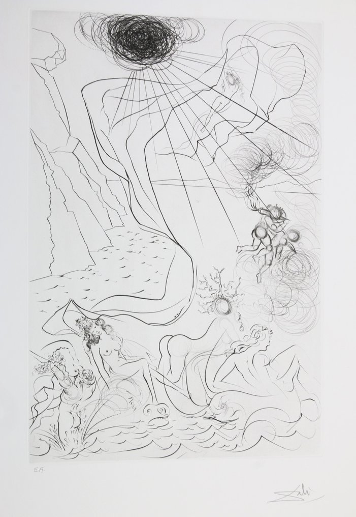 Salvador Dali (1904-1989) - Le Triomphe de Venus (Suite Mythologique Nouvelle) en noir #2.1