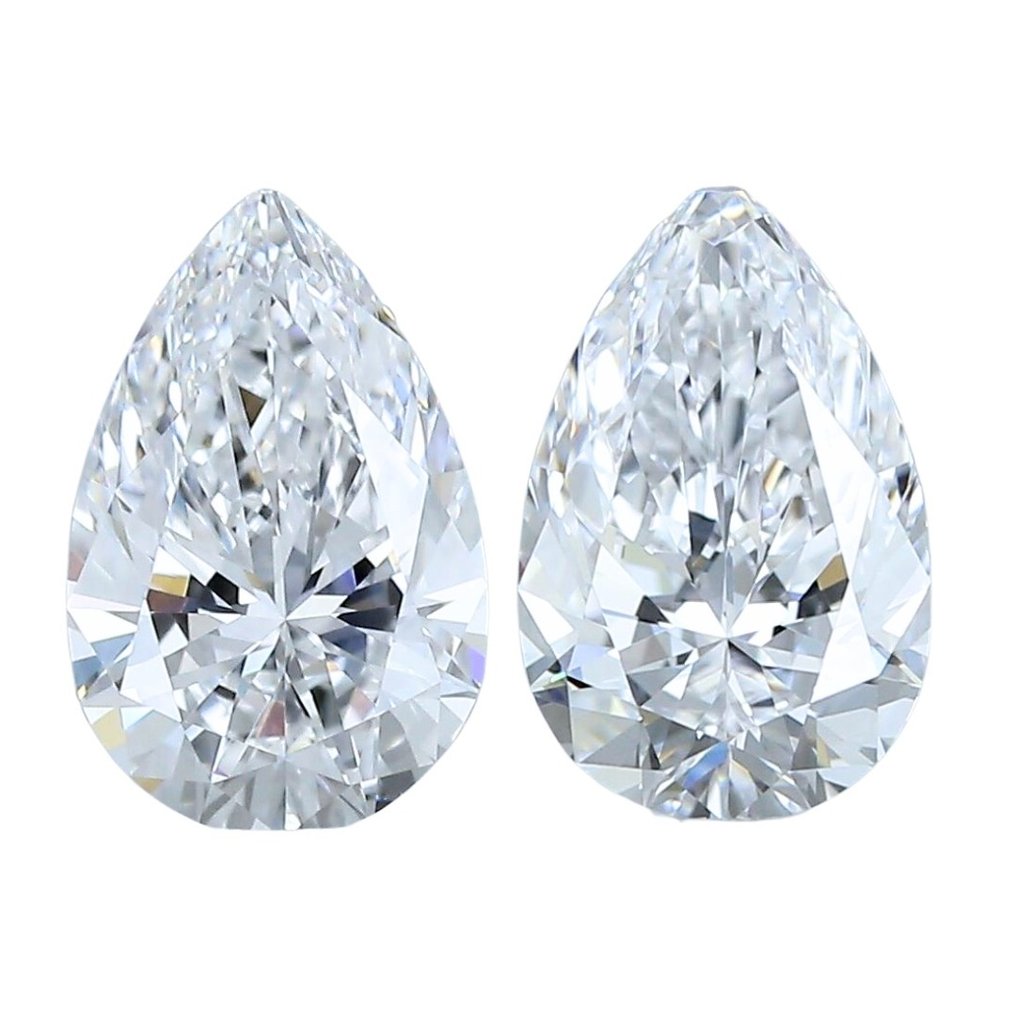 2 pcs Diamantes - 1.40 ct - Brillante, Pera - D (incoloro) - VS1, VVS1 #1.1