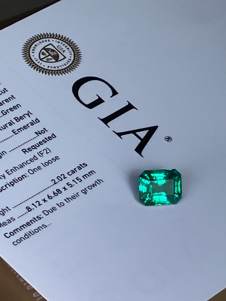 1 pcs  祖母绿  - 2.02 ct - 美国宝石研究院（GIA） #1.2