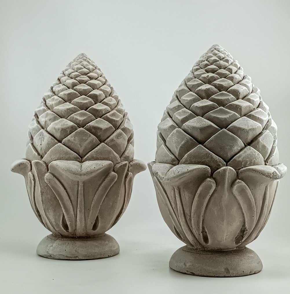 Γλυπτό, Coppia di pigne - 23 cm - Γύψος - 2025 #2.1
