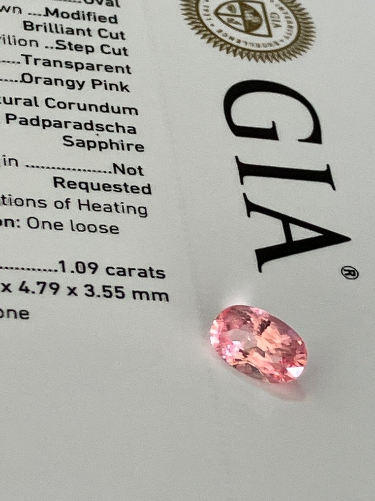 1 pcs  橙色, 粉色  - 1.09 ct - 美国宝石研究院（GIA） #2.1