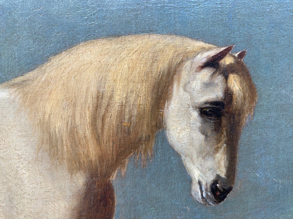 Frans van Severdonck (1809-1889) - Pferd vor einem Bauerngehöft #2.1