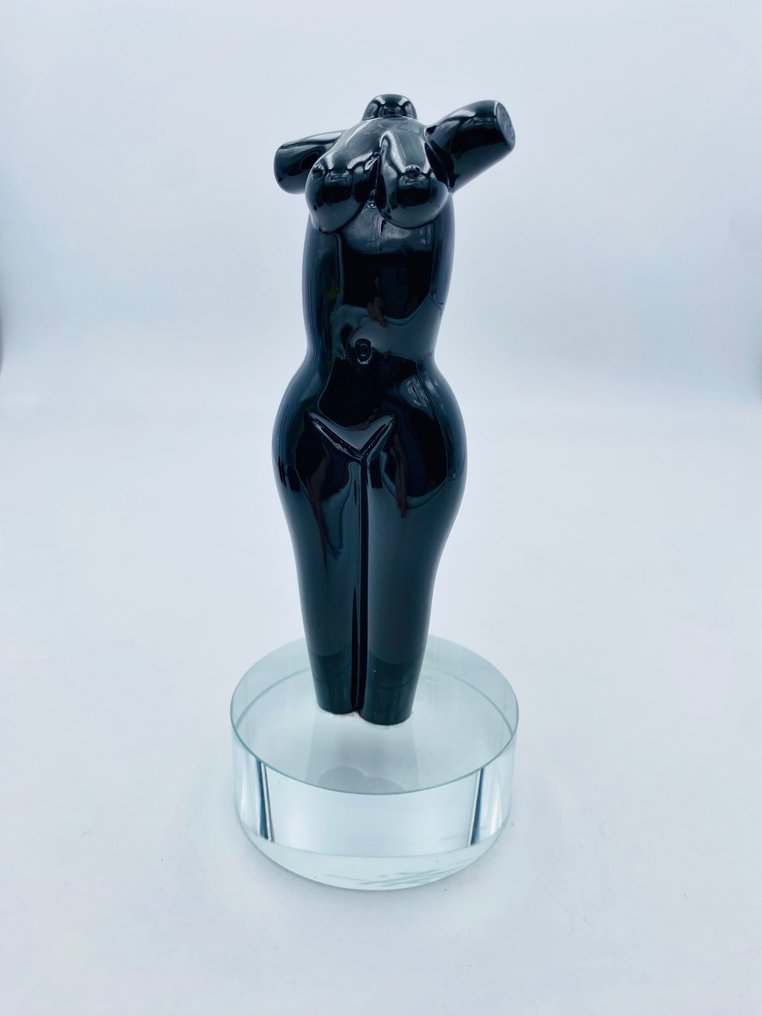 Guidotti - 雕刻, Busto Donna Nero - 11 cm - 穆拉諾的玻璃 - 2024 #1.1