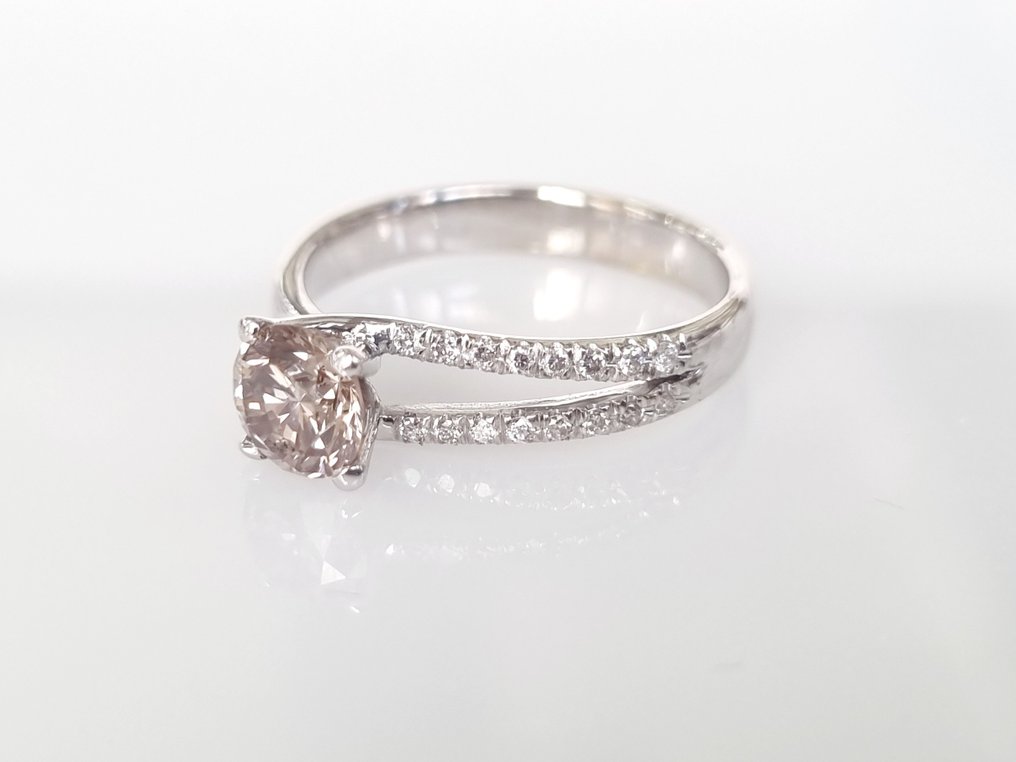 Förlovningsring - 14 kt Vittguld -  0.82ct. tw. Diamant  (Natural) - Diamant #3.1