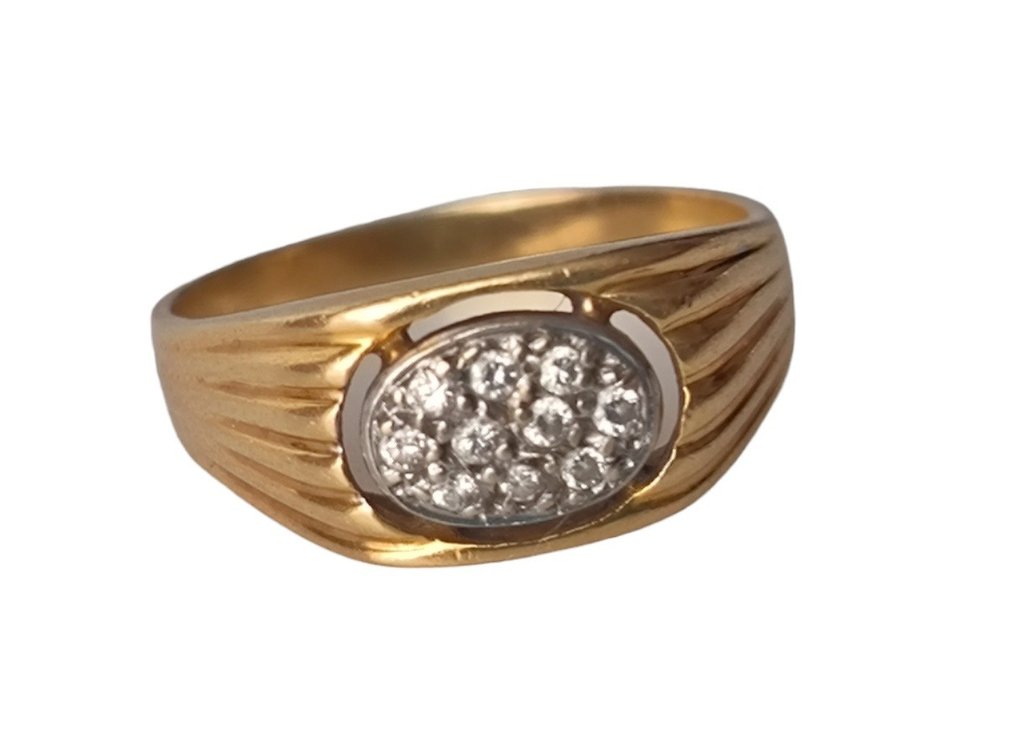 Ring - 18 kt Gelbgold Diamant  (Natürlich) #2.1