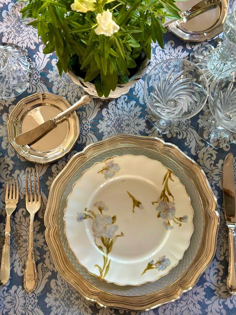 Terítő nagy asztalokhoz, kék damaszt. - Asztalterítő  - 270 cm - 180 cm #2.1