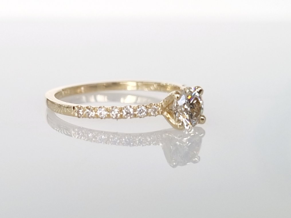Anel de noivado - 14 K Ouro amarelo -  0.55 tw. Diamante  (Natural) - Diamante  #2.2