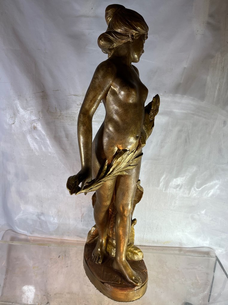 G.Marchi - sculptuur, Le printemps, nu de jeune femme - 63 cm - Marmer #2.1