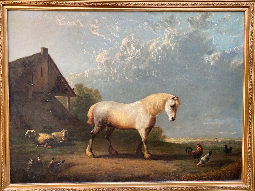 Frans van Severdonck (1809-1889) - Pferd vor einem Bauerngehöft #3.1