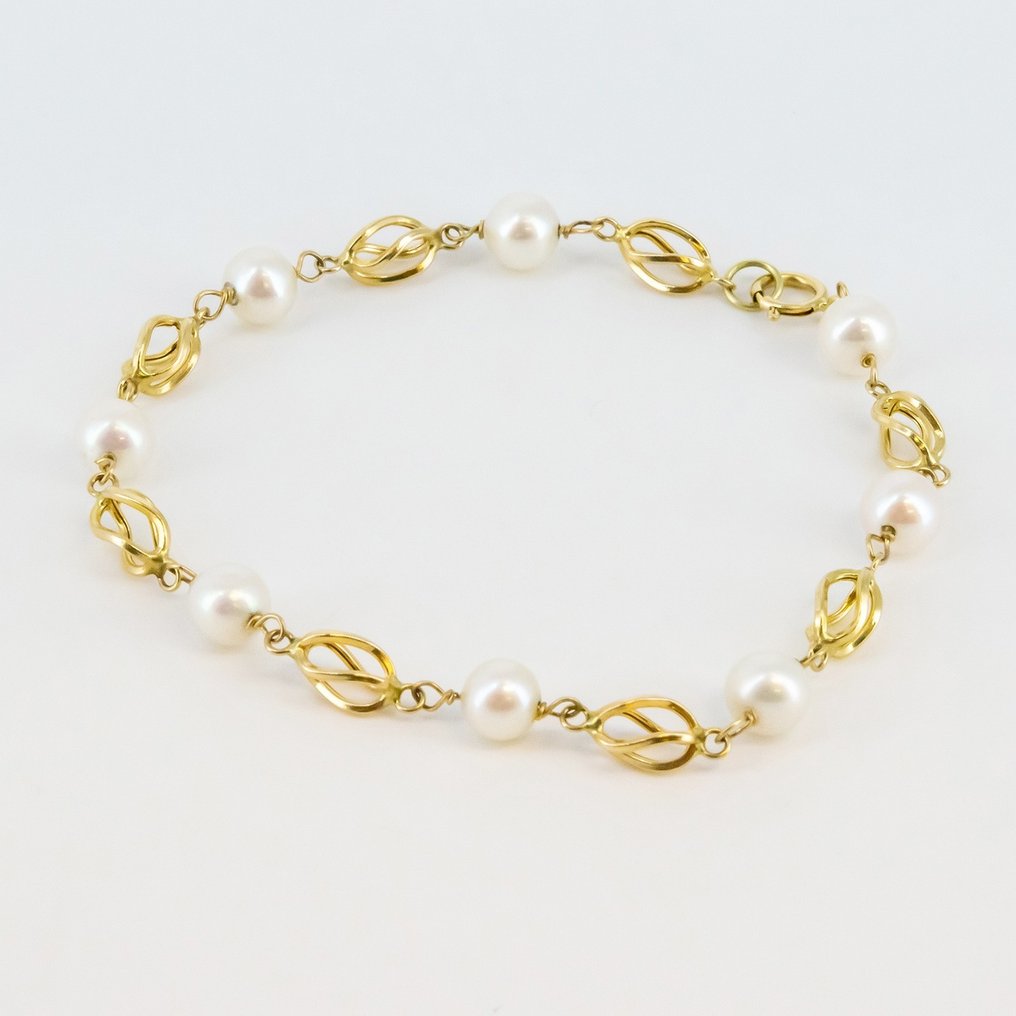 Conjunto de joyas de 2 piezas - 18 quilates Oro amarillo Perla #1.2