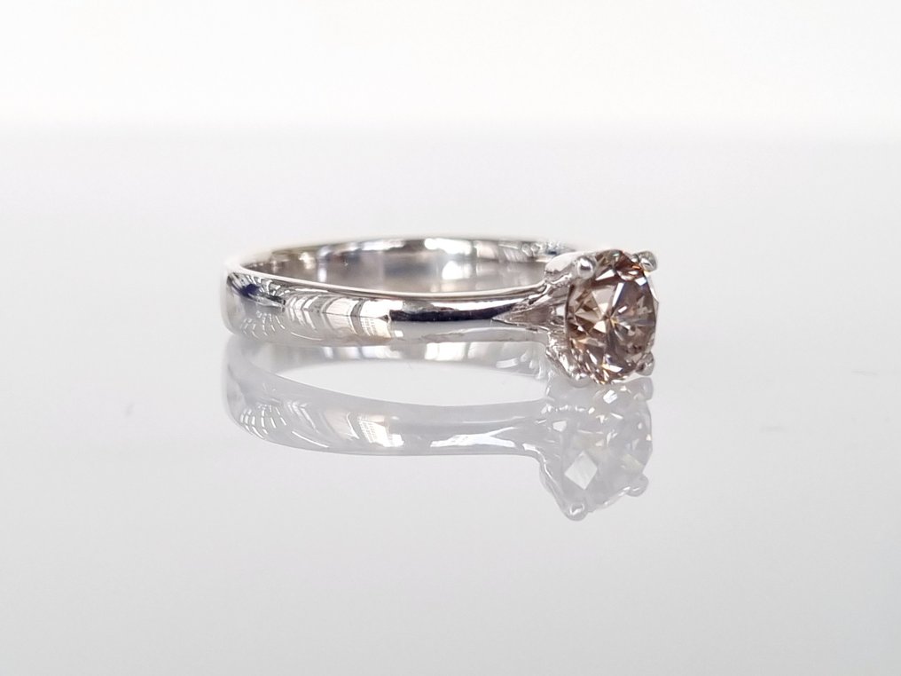 Anello di fidanzamento - 14 carati Oro bianco -  0.82ct. tw. Diamante  (Naturale) - Diamante #2.1