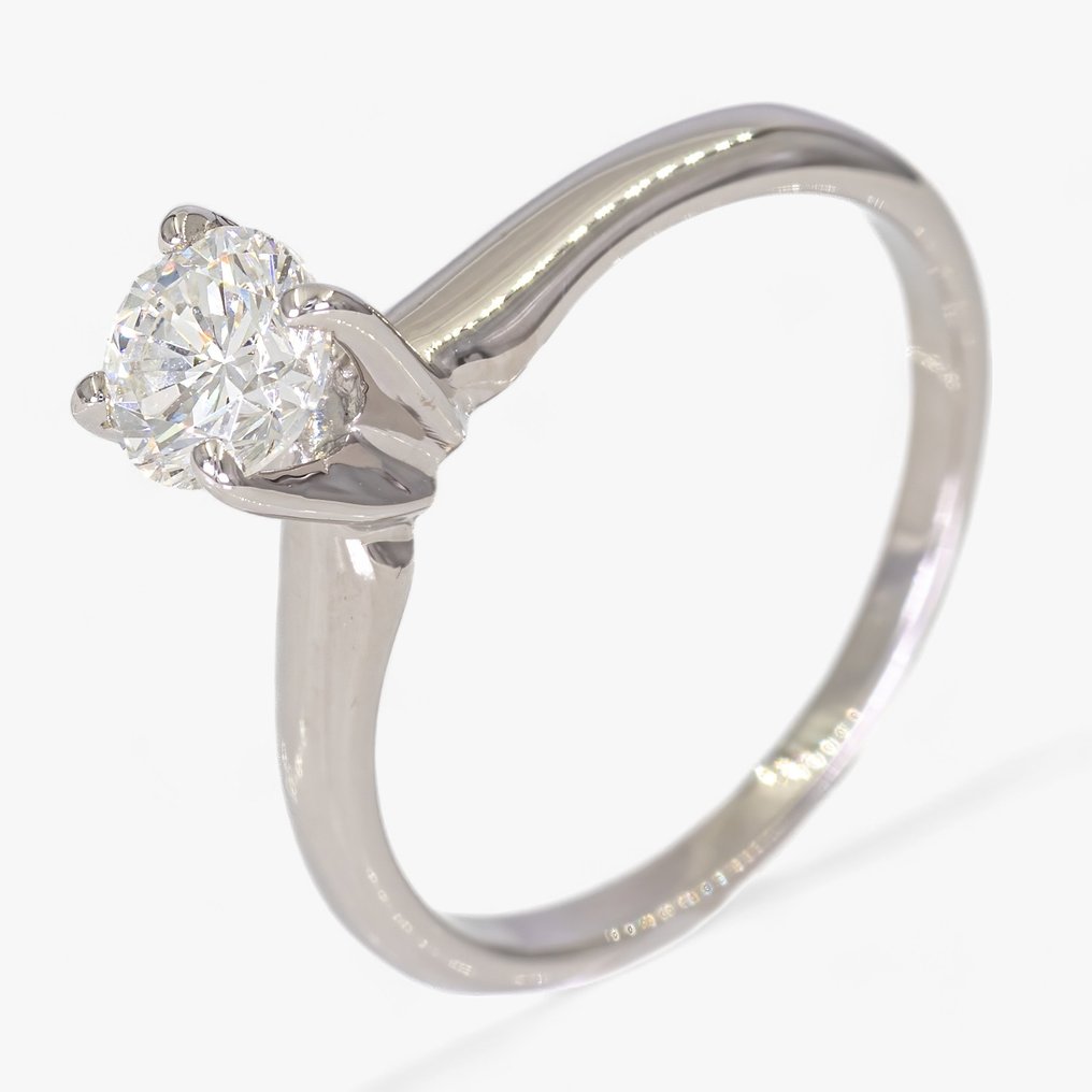 Ring - 14 karaat Witgoud, 0,50 ct diamanten - 0,50 ct middensteen - VVS2 - IGI gecertificeerd Diamant  (Natuurlijk)  #1.2