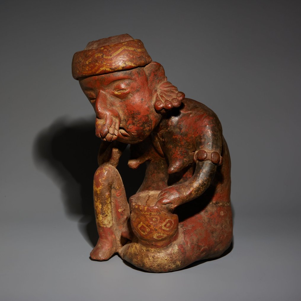 墨西哥纳亚里特州 Terracotta 拟人化人物。 C。公元前 100 年 - 公元 250 年。 22 厘米高。具有西班牙出口许可证。 #1.1